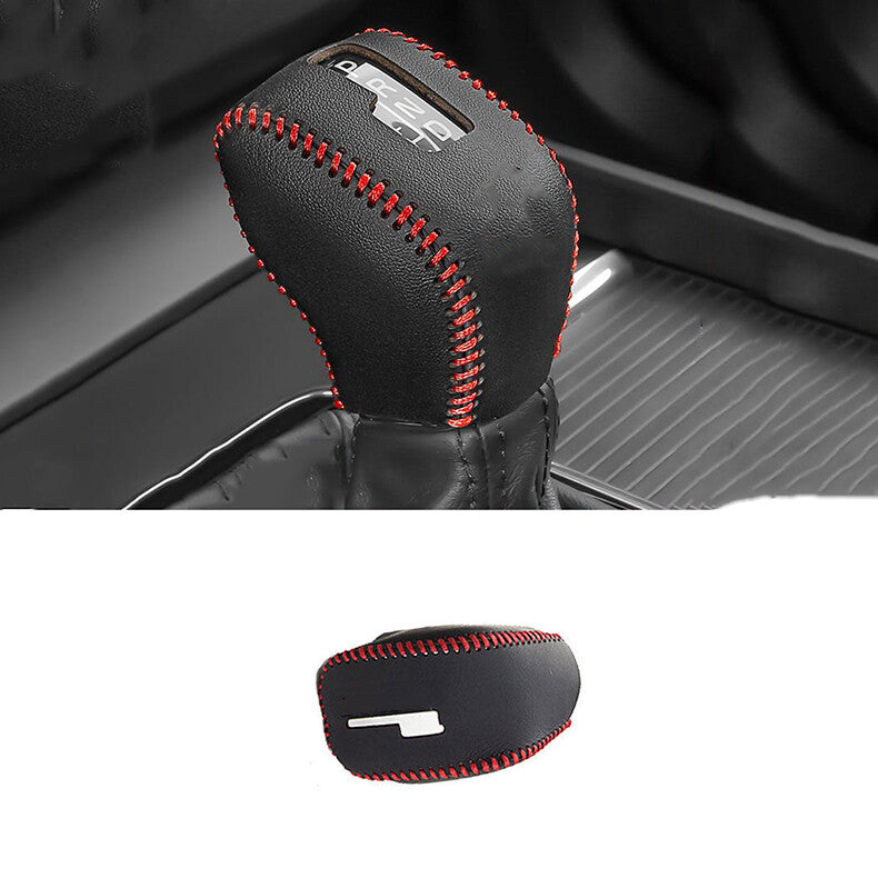 for Volvo S90 2017-2022 Hand sewn leather Console Gear Shift Knob Cover trim