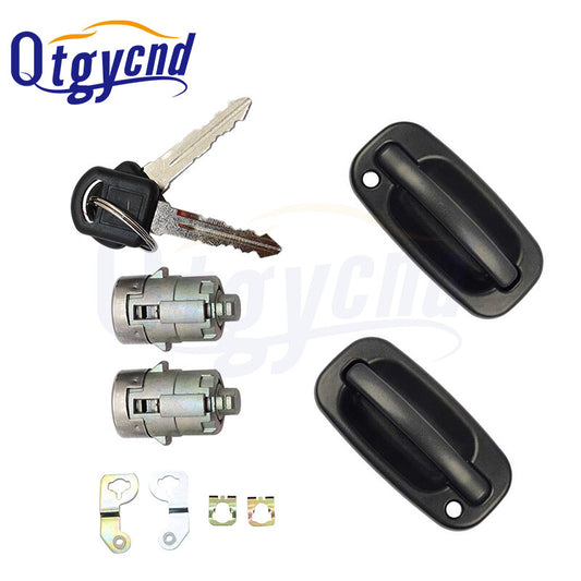 Textured exterior door handle+door lock cylinder kit for silverado 2001-2006
