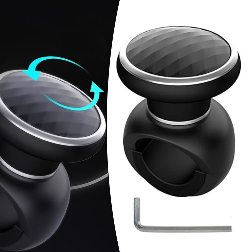 ABS steering wheel knob for comfortable vehicle grip - Black