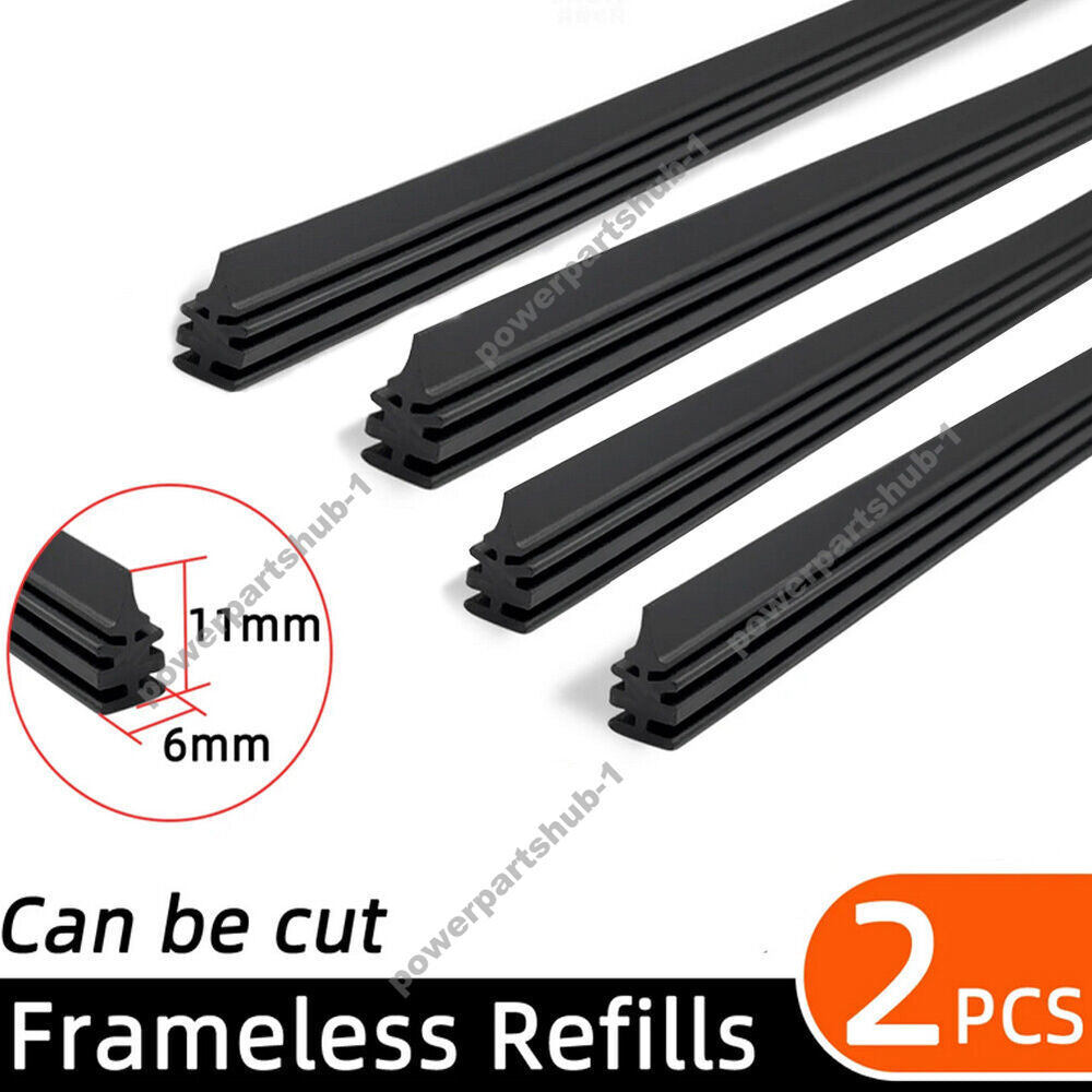 1 x Pair Universal 26 Car Bus Silicone Frameless Windshield Wiper Blade Refills