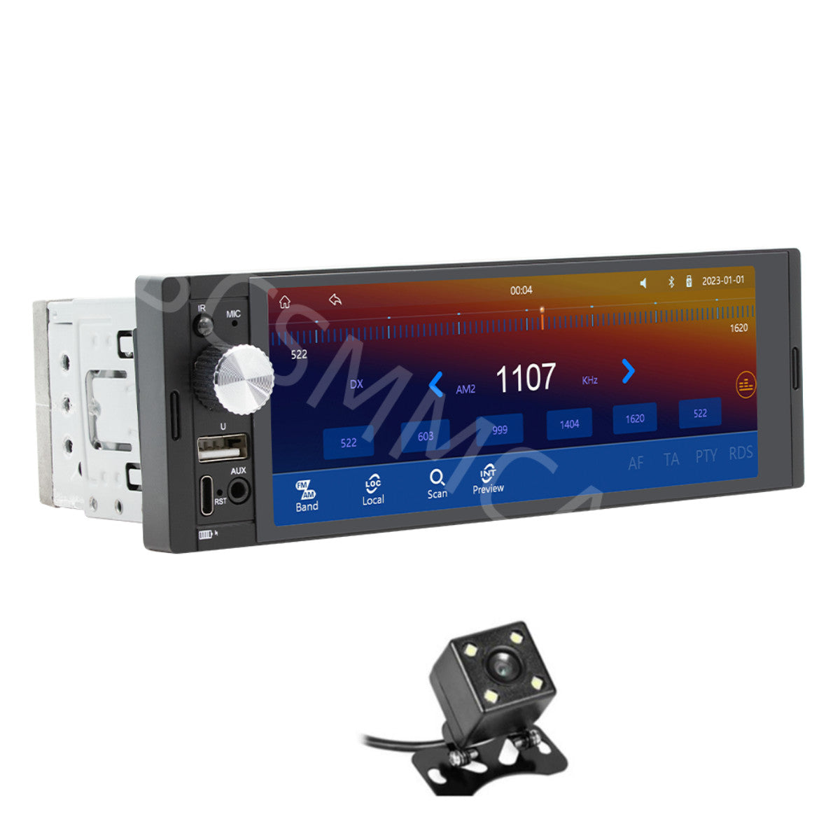 Car Radio Bluetooth 6.36in MP5 Player Single Din Touch Screen For CarPlay AUX-IN