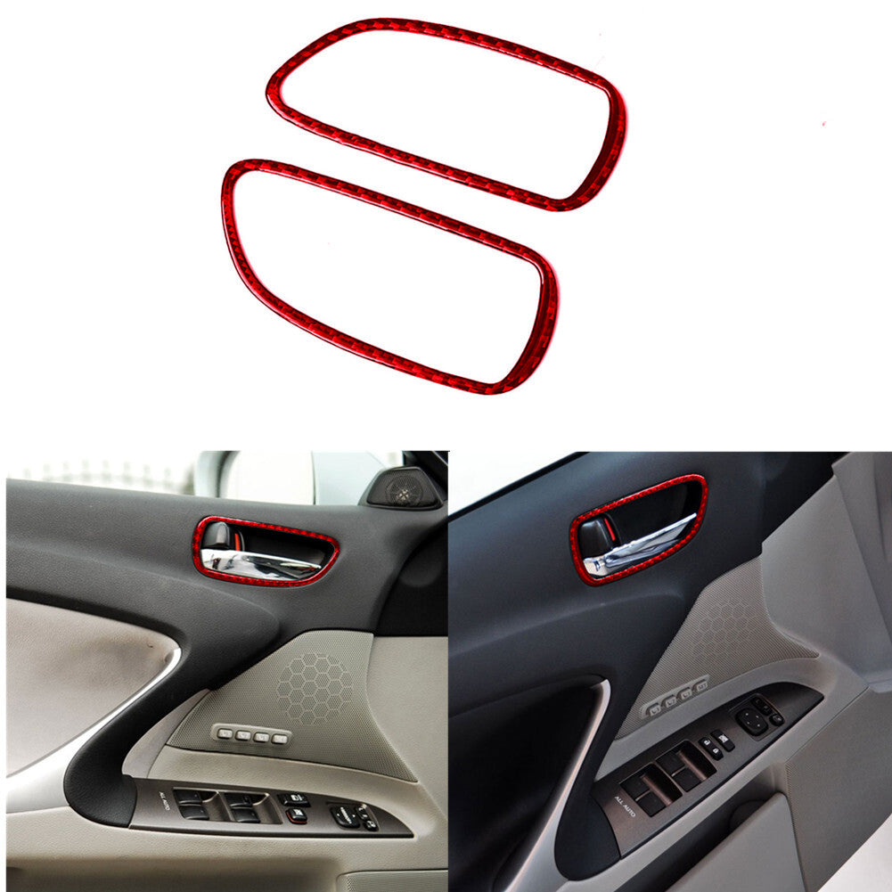 Red Carbon Fiber Front Door Handle Cover Trim for Lexus IS250 300 350 2006-2012
