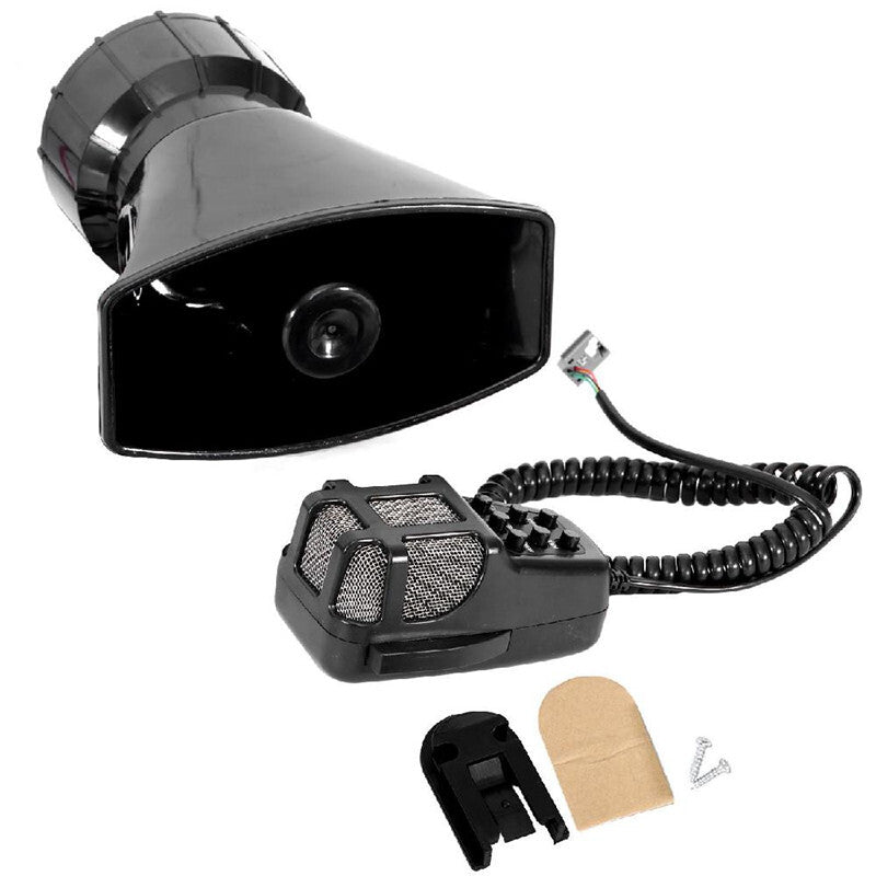 Car 7 Sound Horn 12V 80W with MIC Loud Loudspeaker Microphone Horn