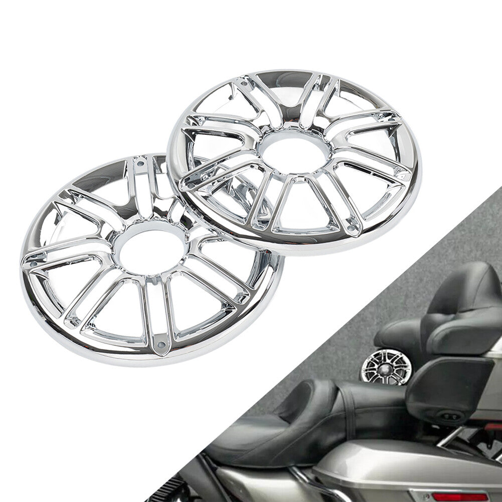 Chrome Rear Speaker Trim Grill Cover for Harley Electra Tri Glide Ultra Limited