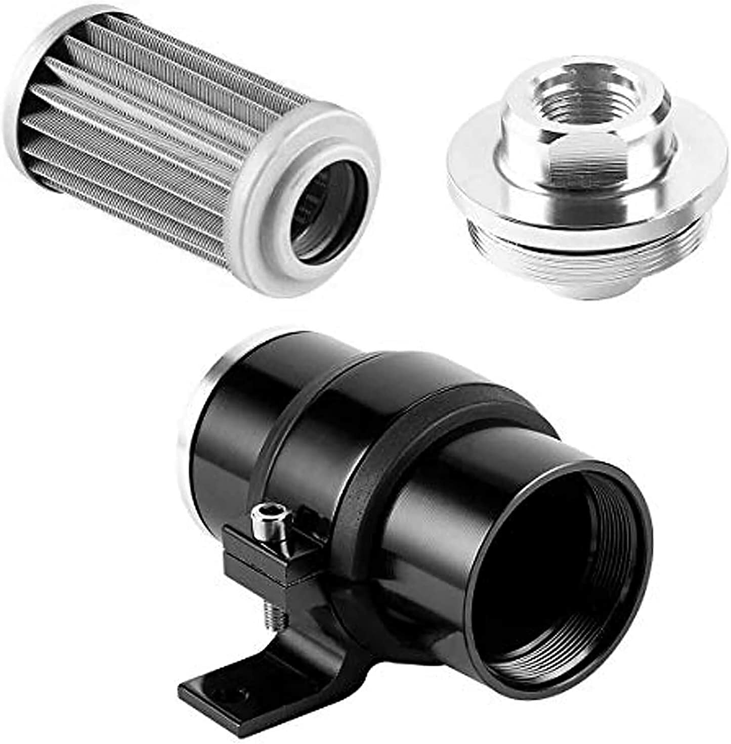 Inline 100-micron fuel filter holder 6AN 8AN 10AN adapter universal 50mm