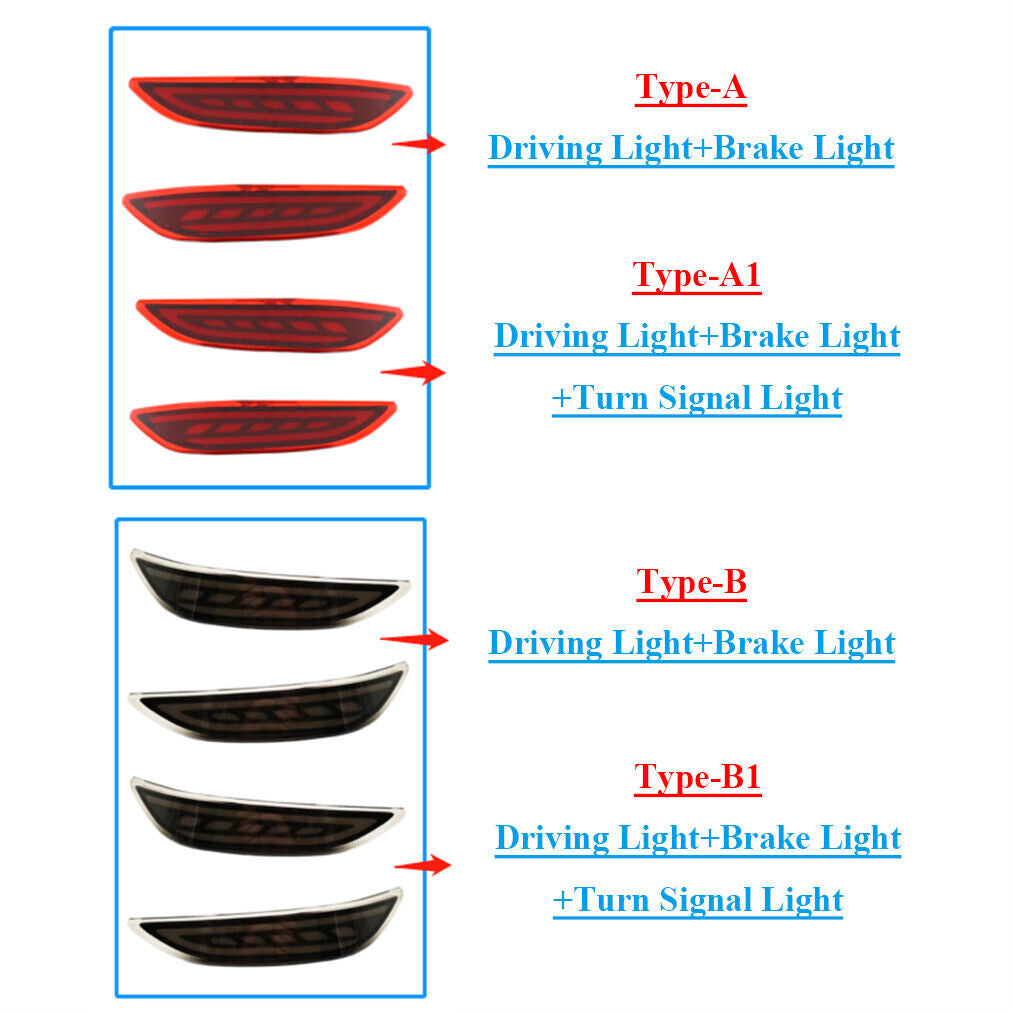 Smoked Rear FogBrake Taillight Bumper Reflector Light for Honda City 15-19 L B