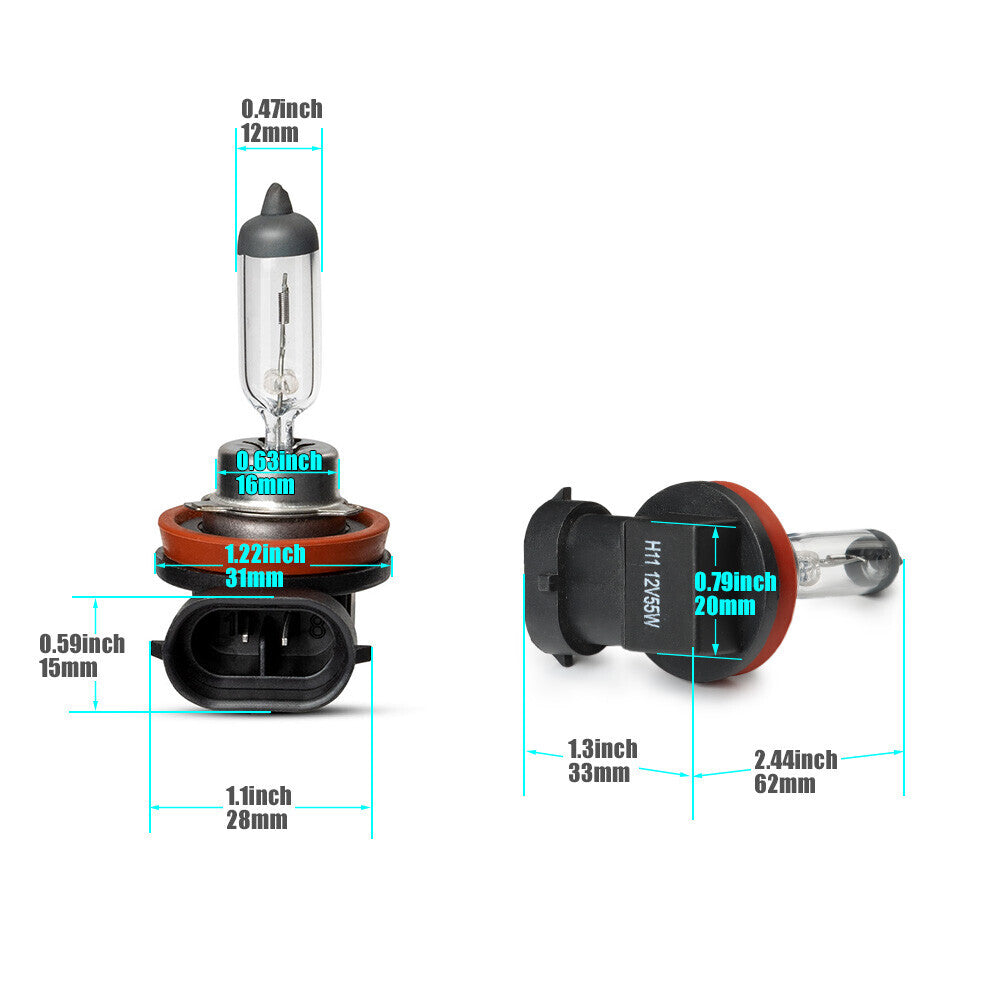 Light Bulbs 2Pcs H11 Halogen Car Headlight 55W 12V Auto Low-Beam Driving Lights