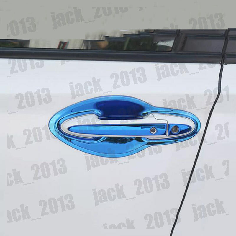 Blue Side steel Door Handle + Bowl Covers Trims for Honda Vezel HR-V HRV 2016-20