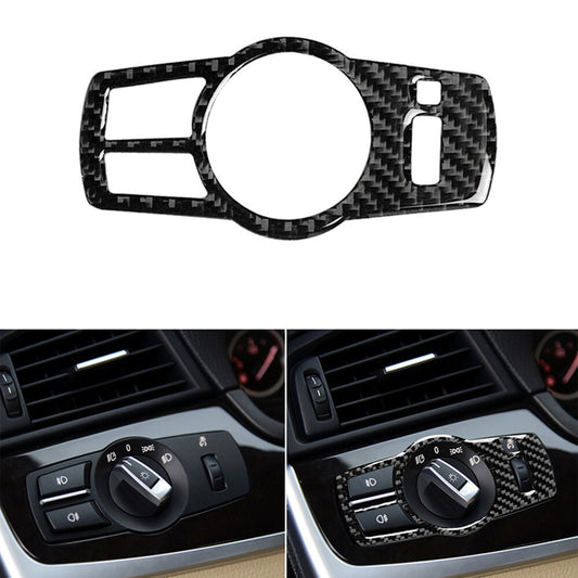 Carbon fiber headlight switch trim for BMW 5 Series F10 2008-2017