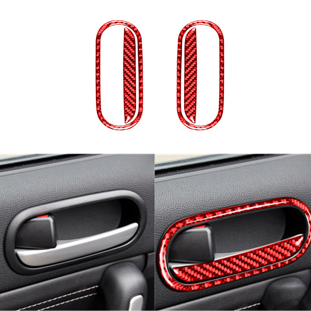 4-Piece Red Carbon Fiber Door Handle Covers for Maxda MX-5 Miata 2009-2015