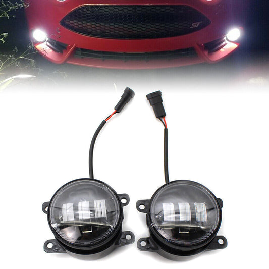 LED Fog Light Lamp Dual Color White/Yellow for Honda for Nissan for Subaru for Ford Car 2pcs