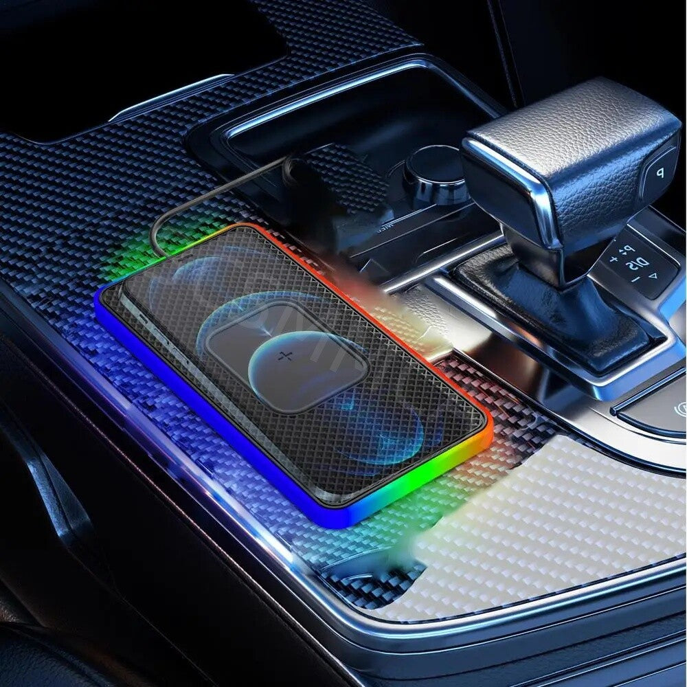 Car Cell Phone Charger Wireless Fast Charging Dock Pad Dashboard Non-slip Mat