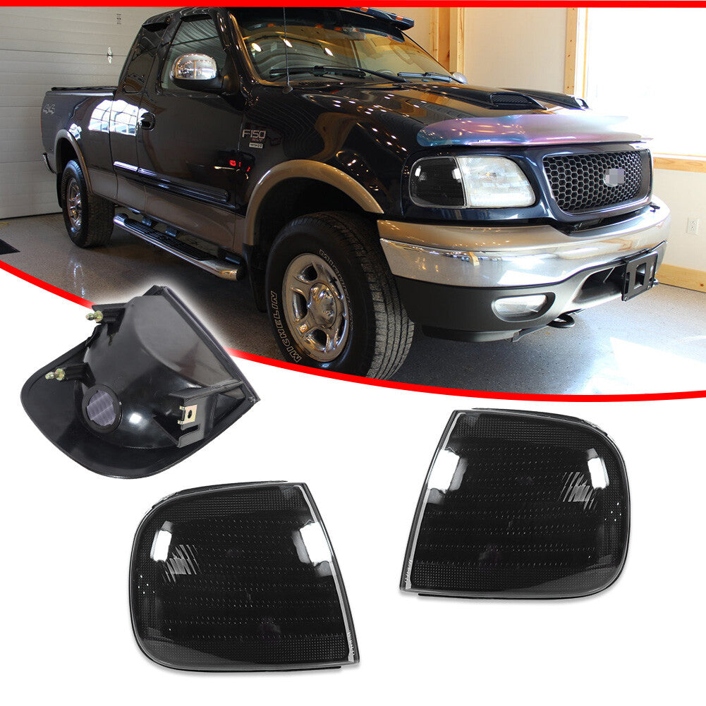 Smoked side corner marker turn signal stop lights (pair) for Ford F-Series trucks