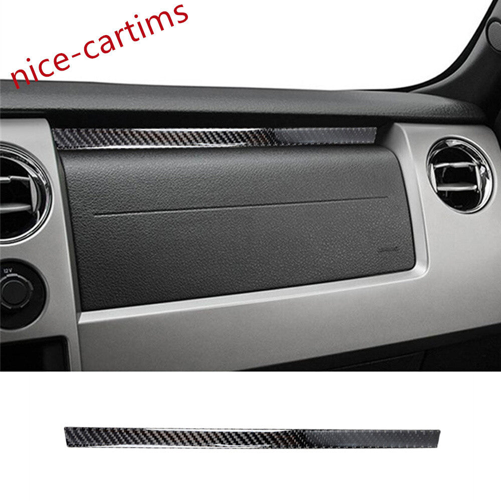 Soft Carbon Fiber for Co -pilot Dashboard Upper Panel Cover Fit for Ford F150 2009-14