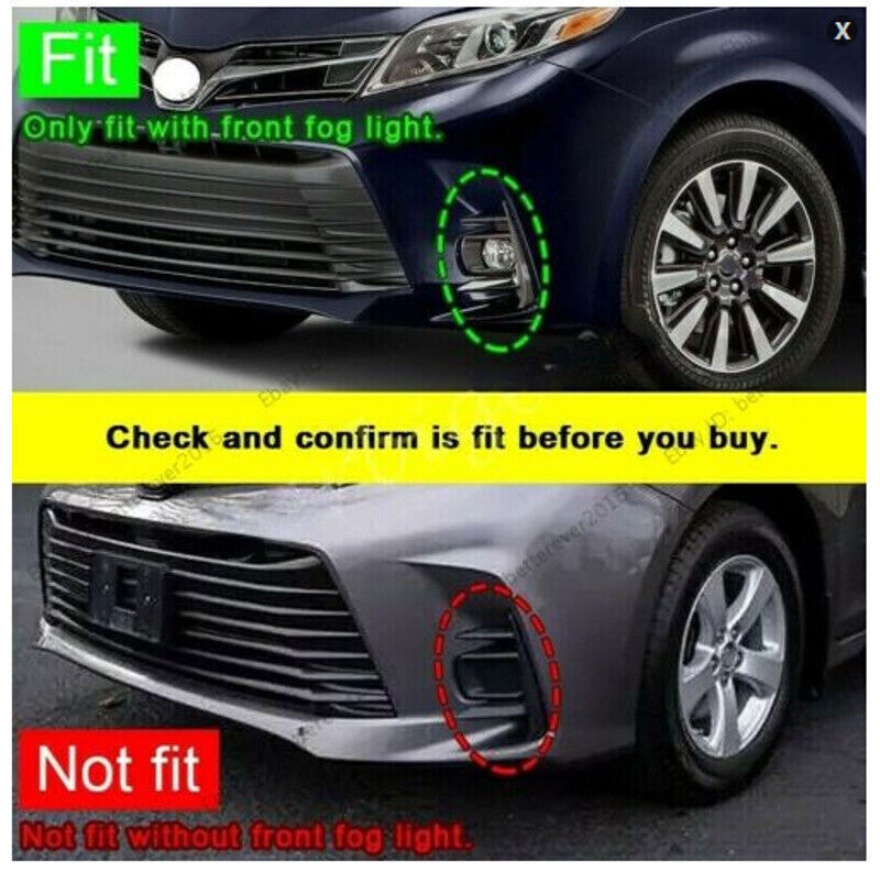 for Toyota for Sienna 18-2020 Carbon fiber Front Fog Light Cover Lamp Moulding Trim