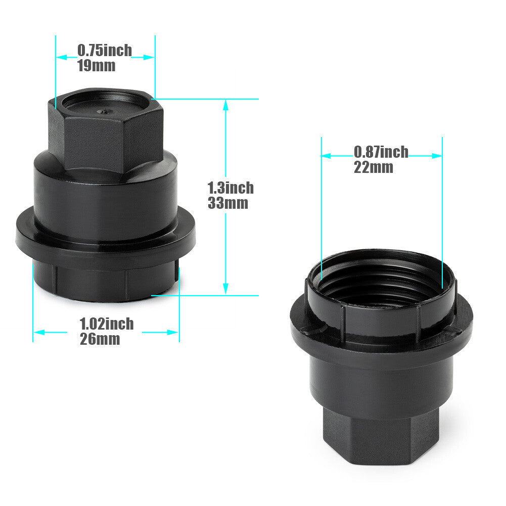 5 Lug Nut Caps, Black 15661036, for Chevrolet S10, Blazer, for GMC , Jimmy Sonoma
