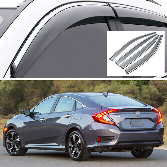 Side Window Deflector Visors Rain Guard Vent Shade for Honda for Civic Sedan 16-2020