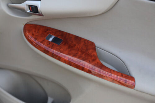 4X Peach Wood Grain Window Lift Lock Switch Panel Trim for Toyota for Corolla 09-13
