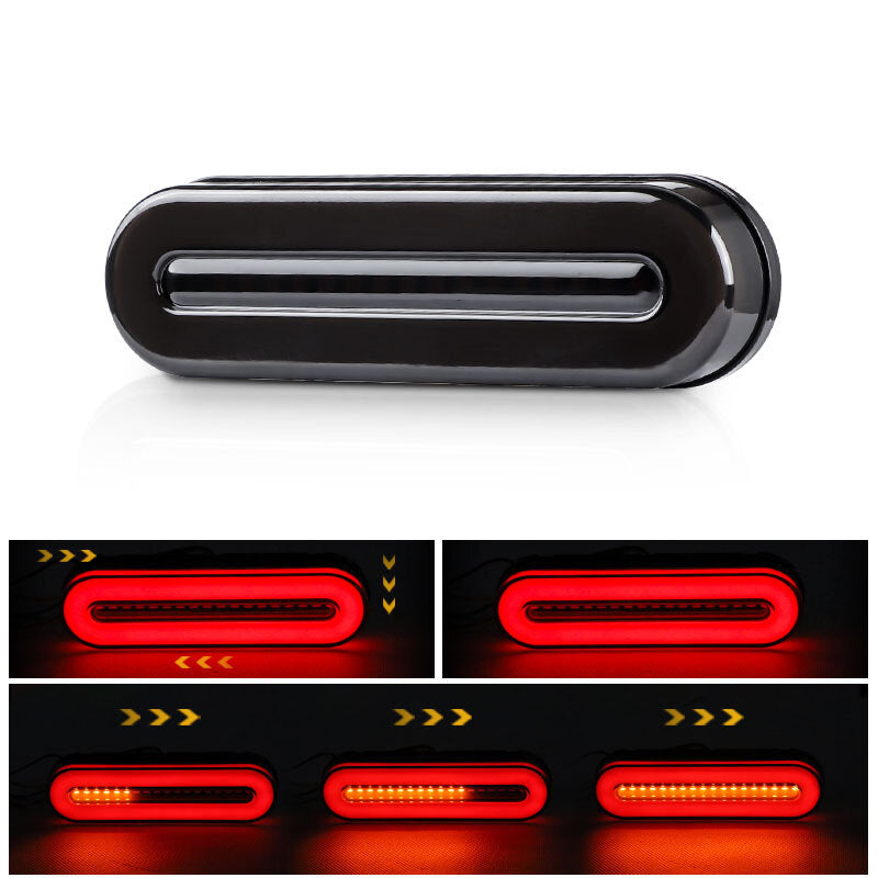 LED Sequential Flowing Turn Signal Tail Light Bar Strip Stop Brake DRL Red+Amber