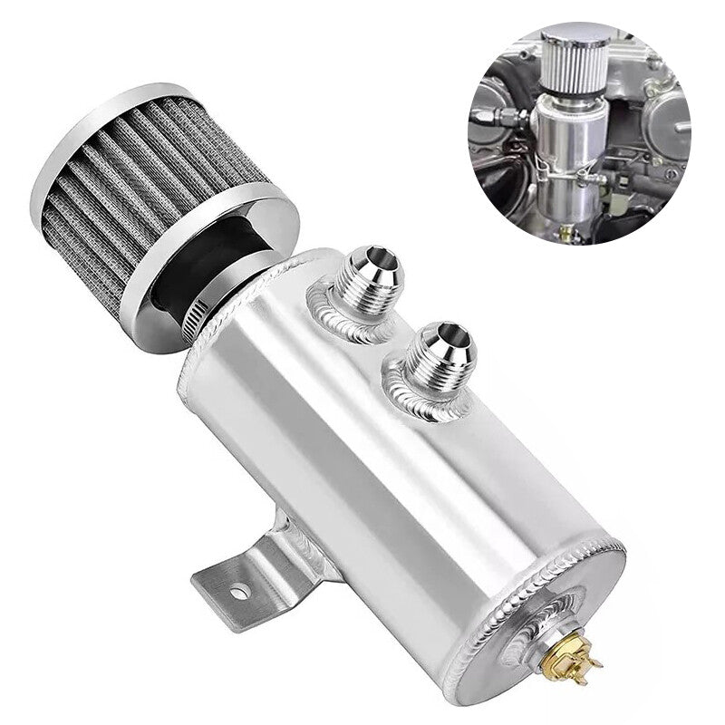 10AN Aluminum Oil Tank Reservoir + Breathing Filter Confusion SIilver AN10