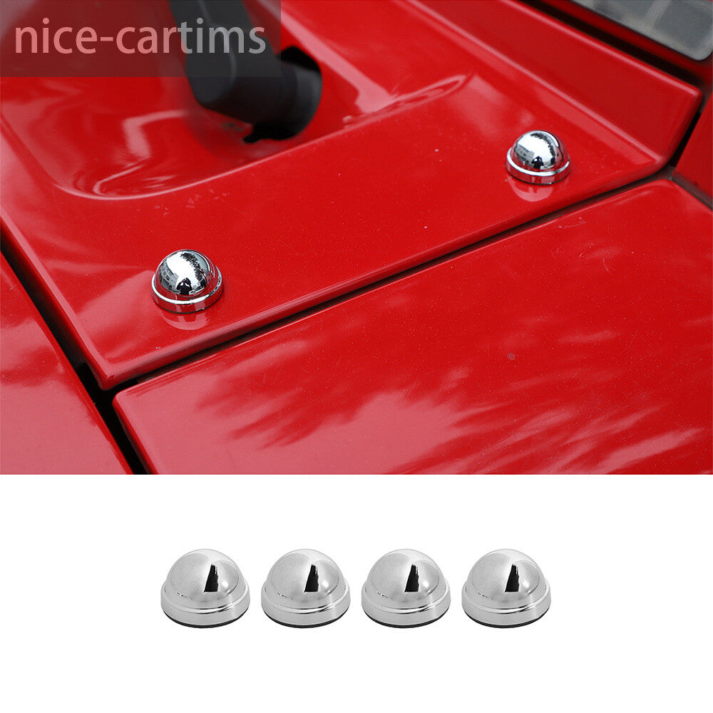 4¡ÁChrome ABS Front Hood Hinge Screw Protection Trim for Jeep for Wrangler JK 2007-17