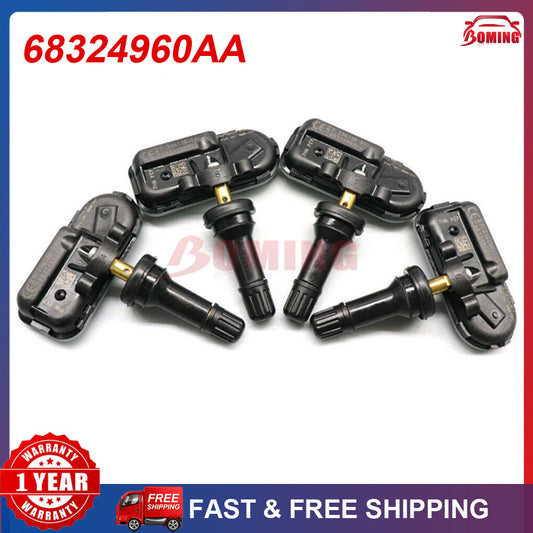 4x New Tire Pressure Sensor TPMS for Jeep Cherokee for RAM 1500 2500 3500 68324960AA