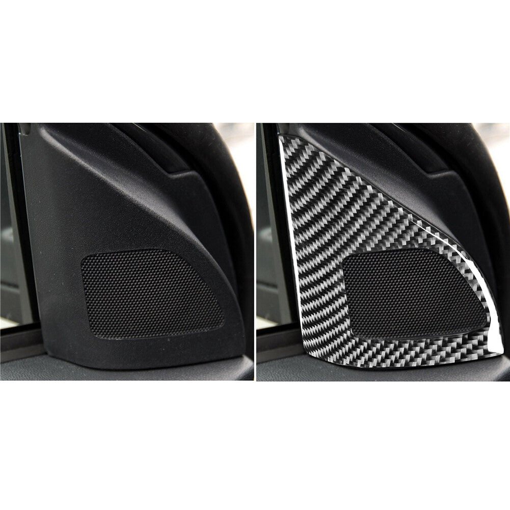 Carbon Fiber Left Right Speaker Cover Trim Fit for Mitsubishi Lancer 2008-15
