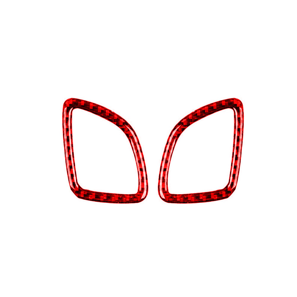 Red Carbon Fiber Dashboard Air Vent Outlet Trim for Subaru Forester 2009-2013