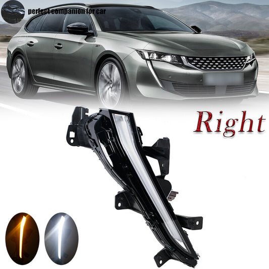 Right daytime running light (DRL) LED turn signal light applicable to for Peugeot 508L 2019-2020