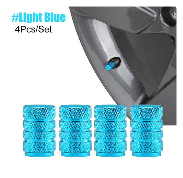 4-piece car tire valve cover rod air dust cover, black and white skull design, suitable for Toyota .
