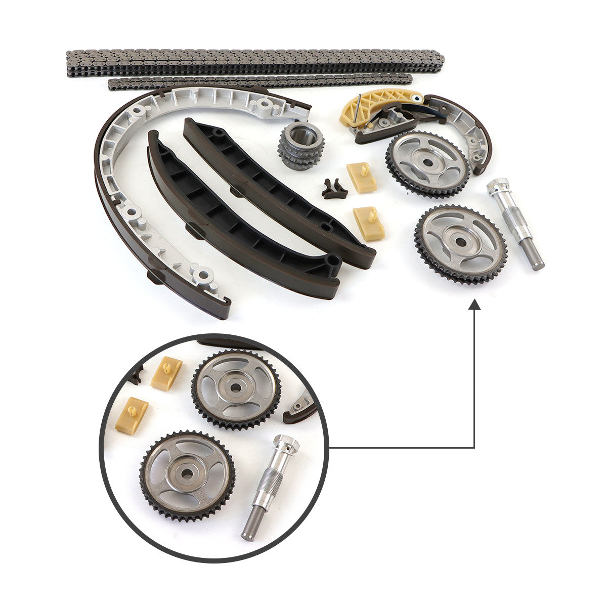 Engine Timing Chain Tensioner Guides Kit Fits for Porsche for Cayenne Macan S GTS V6