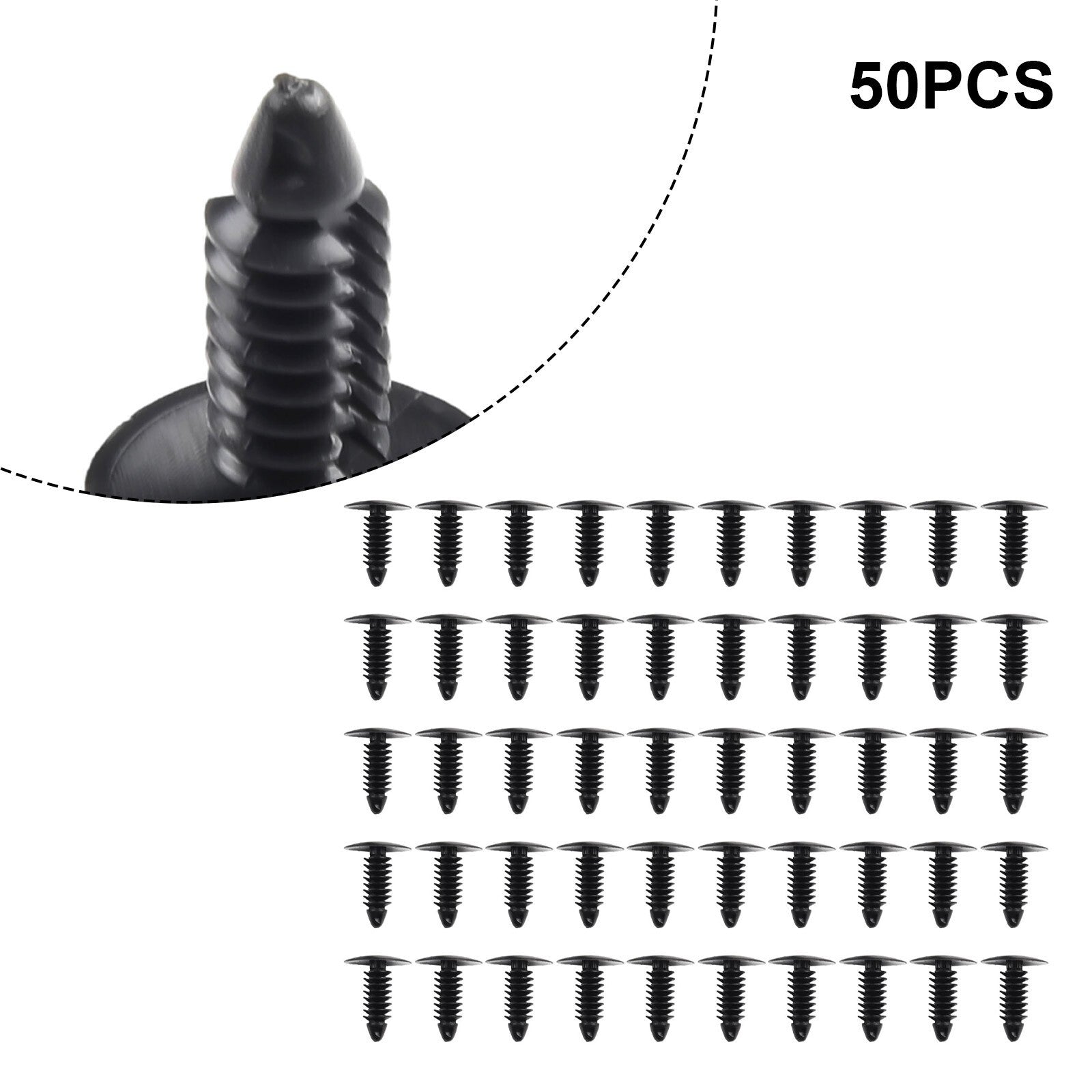 50 new Car Mudguard Plastic Rivets Black Fastener Clips for Nissan