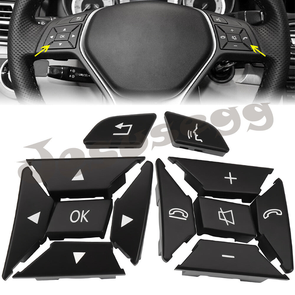 LHRH Steering Wheel Control Menu Switch Button Cover for Mercedes C Class Black