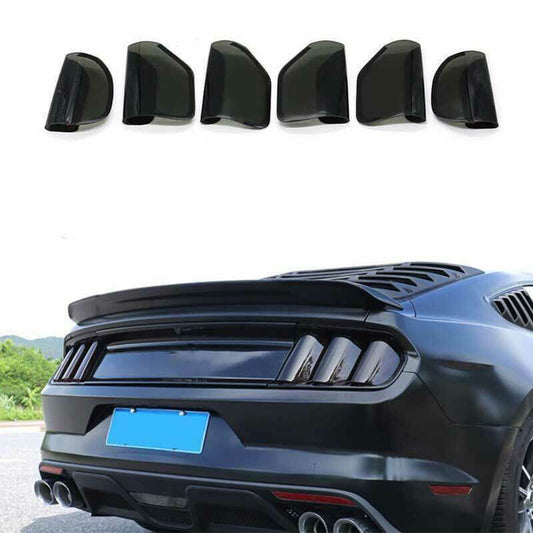 6PCS for Ford for Mustang 2015 2016 2017 Smoke Black Rear Tail Light Lamp Cover Trim