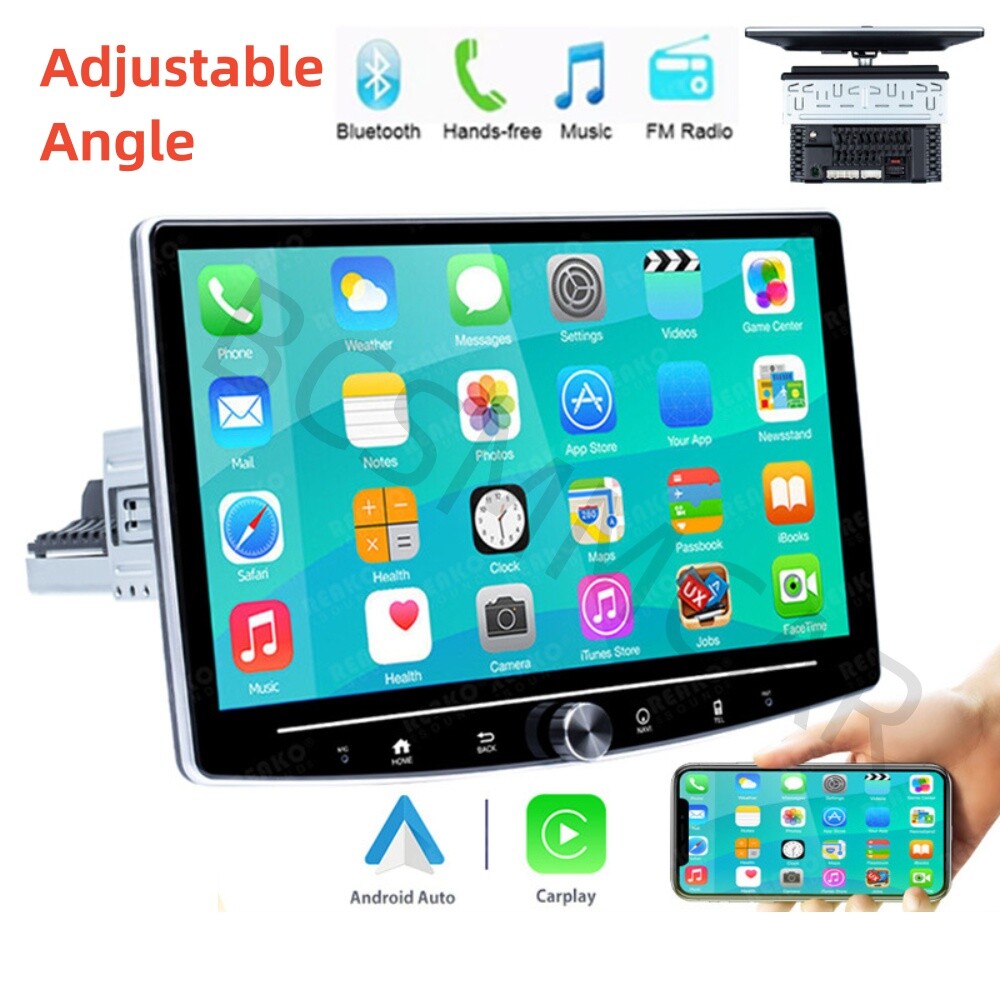 10.1'' Single 1 DIN Android 12 Touch Screen Car Stereo Radio GPS WIFI BT Carplay