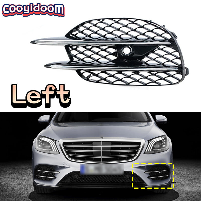 Front fog light protector frame grille left for Mercedes-Benz S-Class W222 Sport