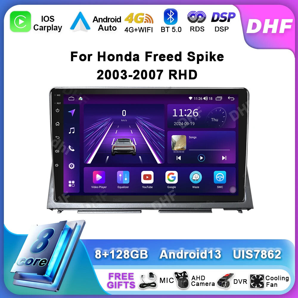 for Honda Freed Spike 2003-2007 RHD Android CarPlay Car Radio GPS Player Screen