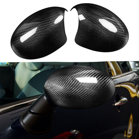 Real Carbon Fiber Car Side Mirror Cover Caps for BMW for Mini Cooper R53 2002-2006