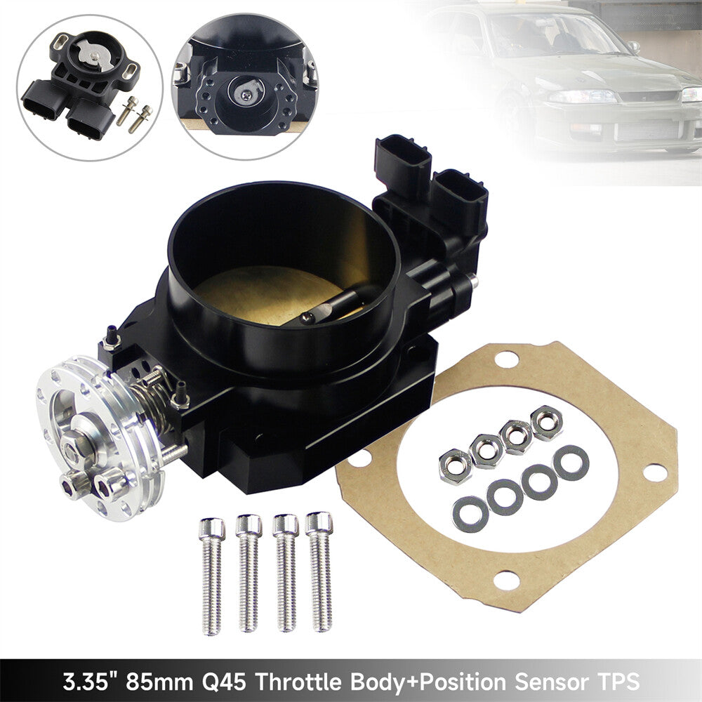 3.35 85mm Q45 Throttle Body +TPS for Nissan Skyline R33 R34 Series 2 RB25DET