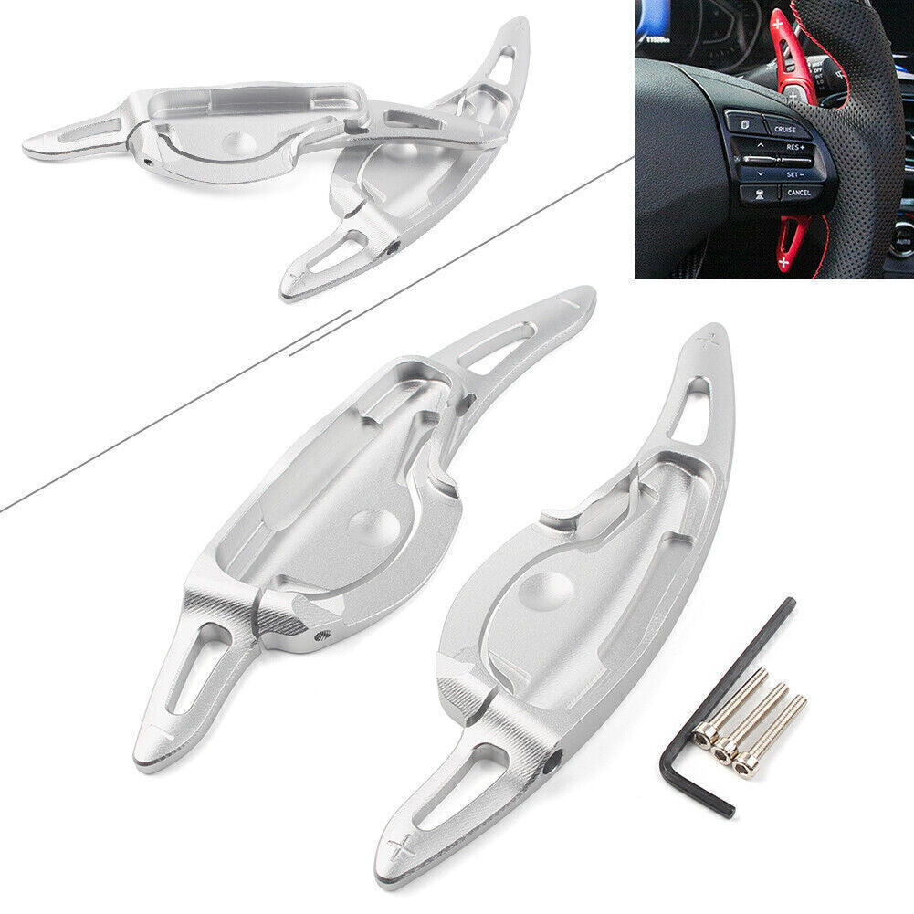 Steering Wheel Shift Paddle Shifter Extension Fit for Hyundai LA FESTA 2019 Silver