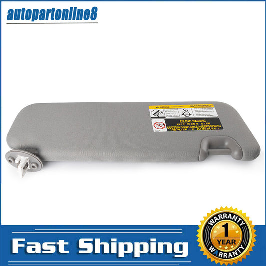 Gray left driver's side sun visor for Toyota Highlander 2014 - 2019 74320-0E074-B0