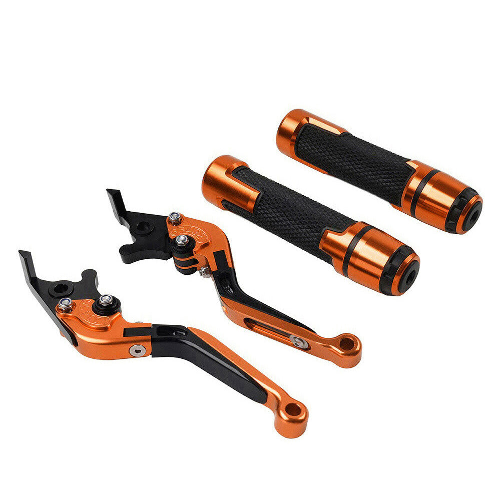 FIT for Kawasaki 650R Set Folding Extendable Brake Clutch Lever Handlebar Gri