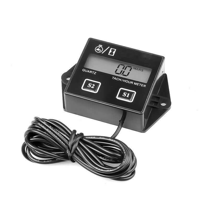 Motorcycle Digital Engine Tach Hour Meter Tachometer 24 Gauge Stroke Inductive