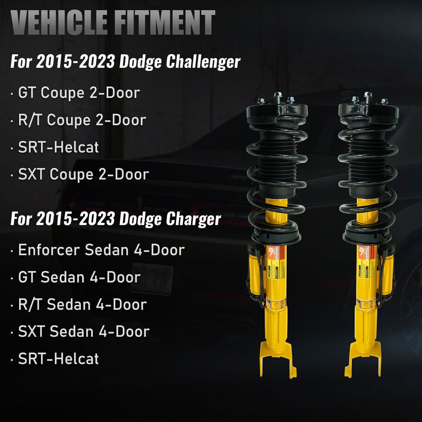 Pair for Jaguar XF RWD 2009-2015 Front Shock Asorbers Struts Assys w/o Electric.
