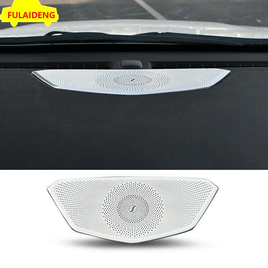 Silver Steel for Cadillac XT5 2016-2021 Car Console Dashboard Speaker Cover Trim