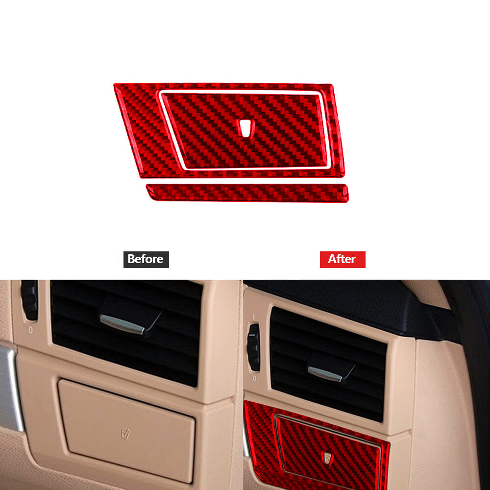 Red Carbon Fiber Passenger Water Cup Holder Trim for BMW X3 2004-2010