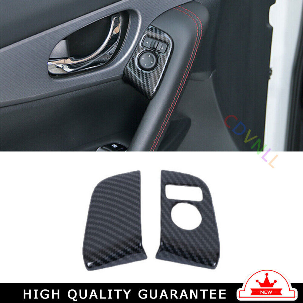 Car Rearview Mirror Adjustment Cover for Nissan Rogue Sport 2017-21 Carbon Fiber