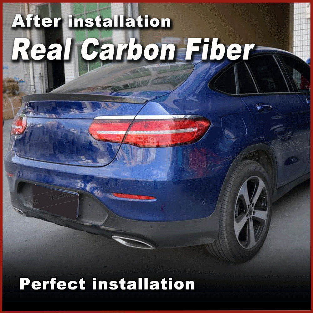 for Benz C253 GLC250 GLC300 GLC43 AMG REAL CARBON Rear Trunk Spoiler Boot Wing
