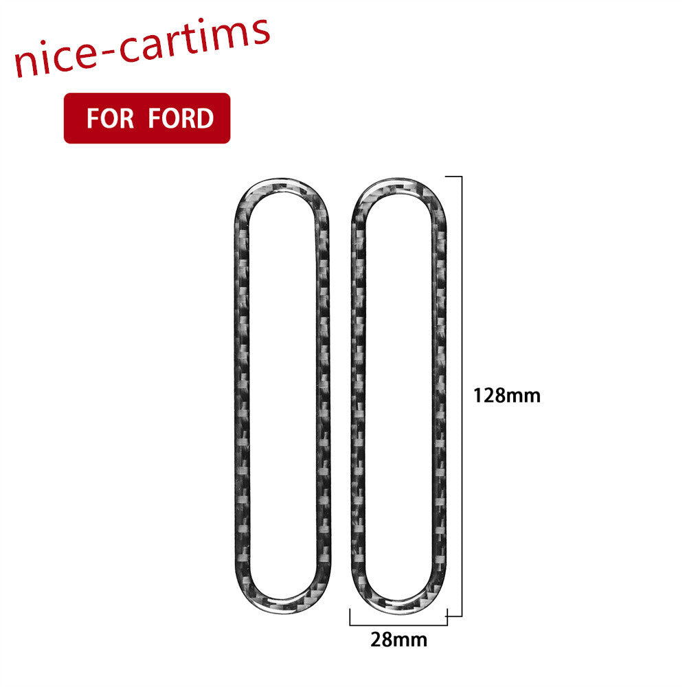 2¡ÁCarbon Fiber Front Door Air Vent Outlet Ring Cover for Ford F150 FX4 2004-2008