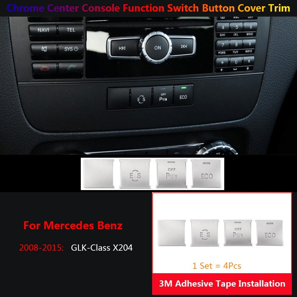 4x for Mercedes-Benz GLK X204 Center Console CD Panel Function Switch Cover Trim